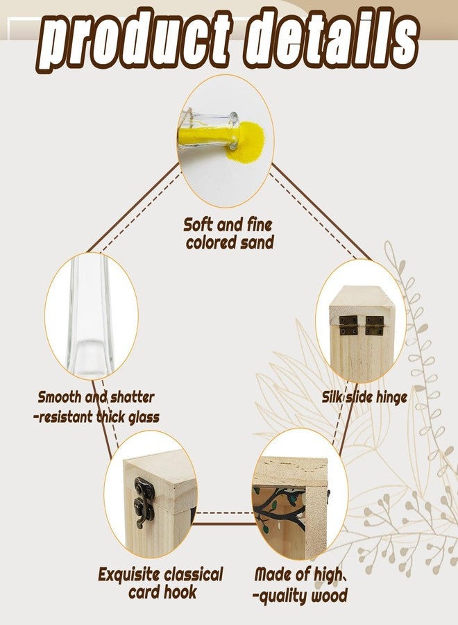 DANHMAO Wedding Unity Sand Ceremony Kit Sand Ceremony Kit for Weddingwith Wood Box 6 Vase 6 Unity for Weddings Bridal Party - Image 3